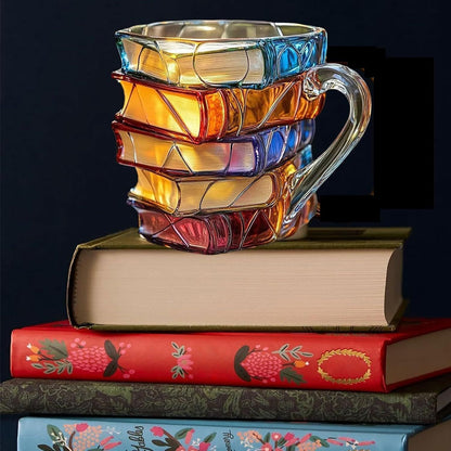 Painted Book Coffee Cup